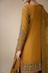3 Piece Embroidered Raw Silk Suit