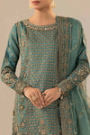 3 Piece Embroidered Raw Silk Suit
