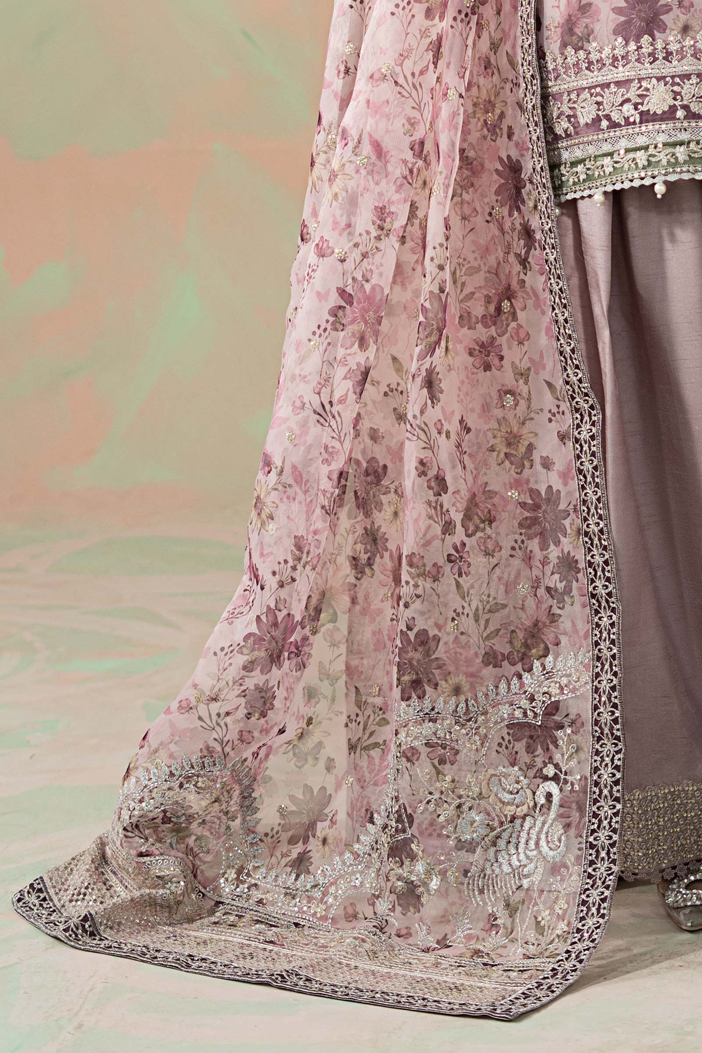 3 Piece Embroidered Organza Suit