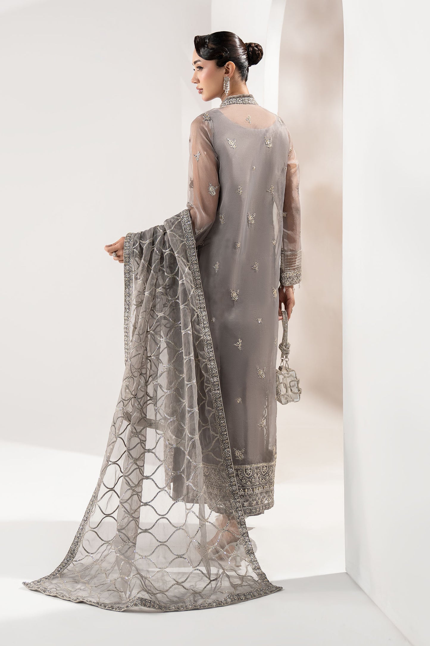 3 Piece Embroidered Organza Suit