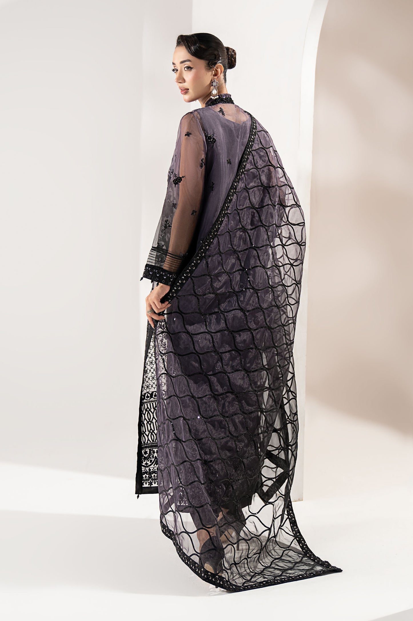 3 Piece Embroidered Organza Suit