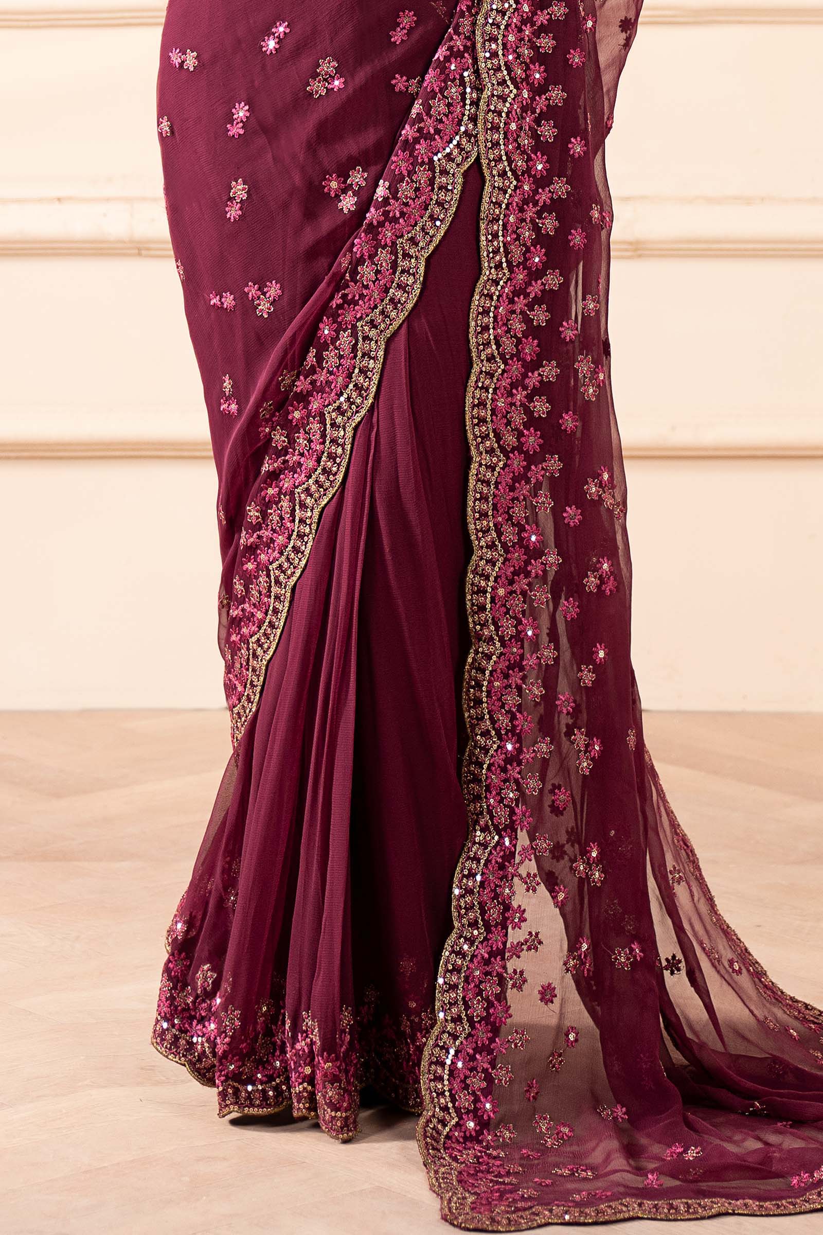 Embroidered Chiffon Saree