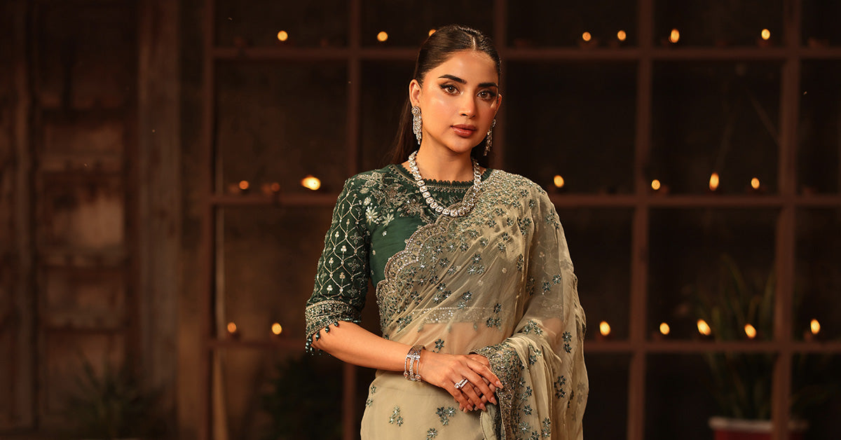 Embroidered Chiffon Saree