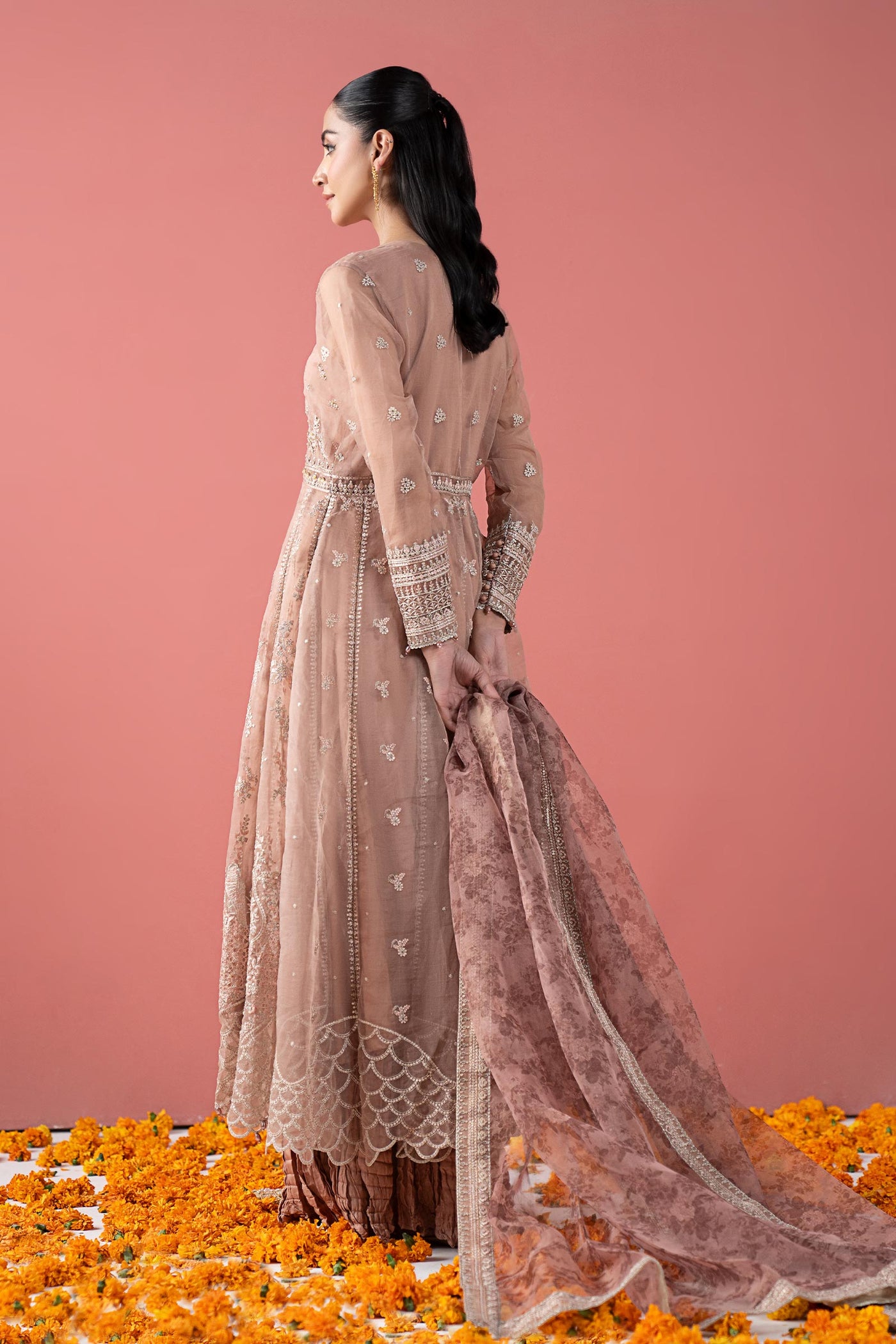 3 Piece Embroidered Organza Suit
