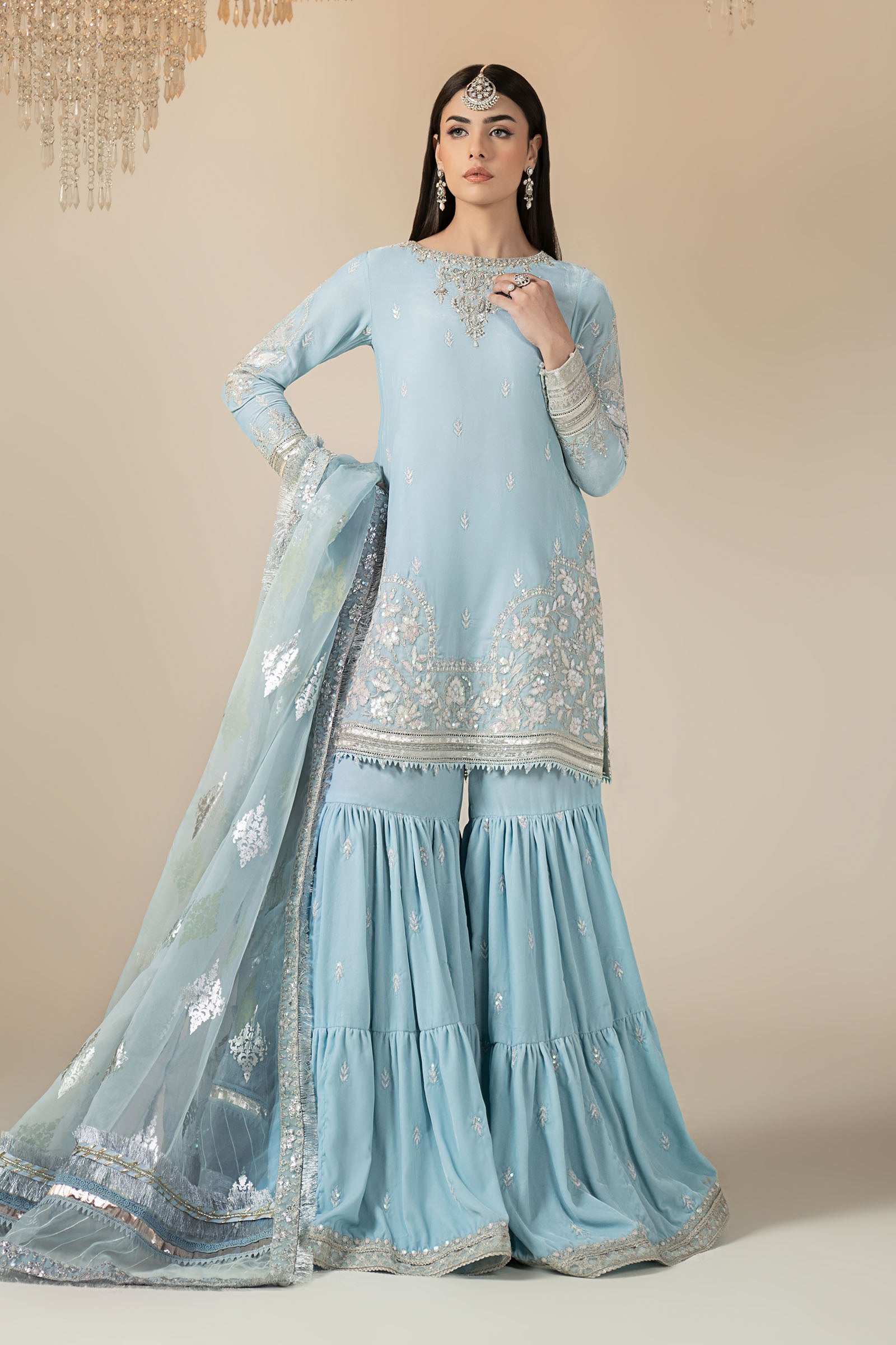 3 Piece Embroidered Velvet Suit