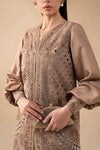 3 Piece Embroidered Raw Silk Suit