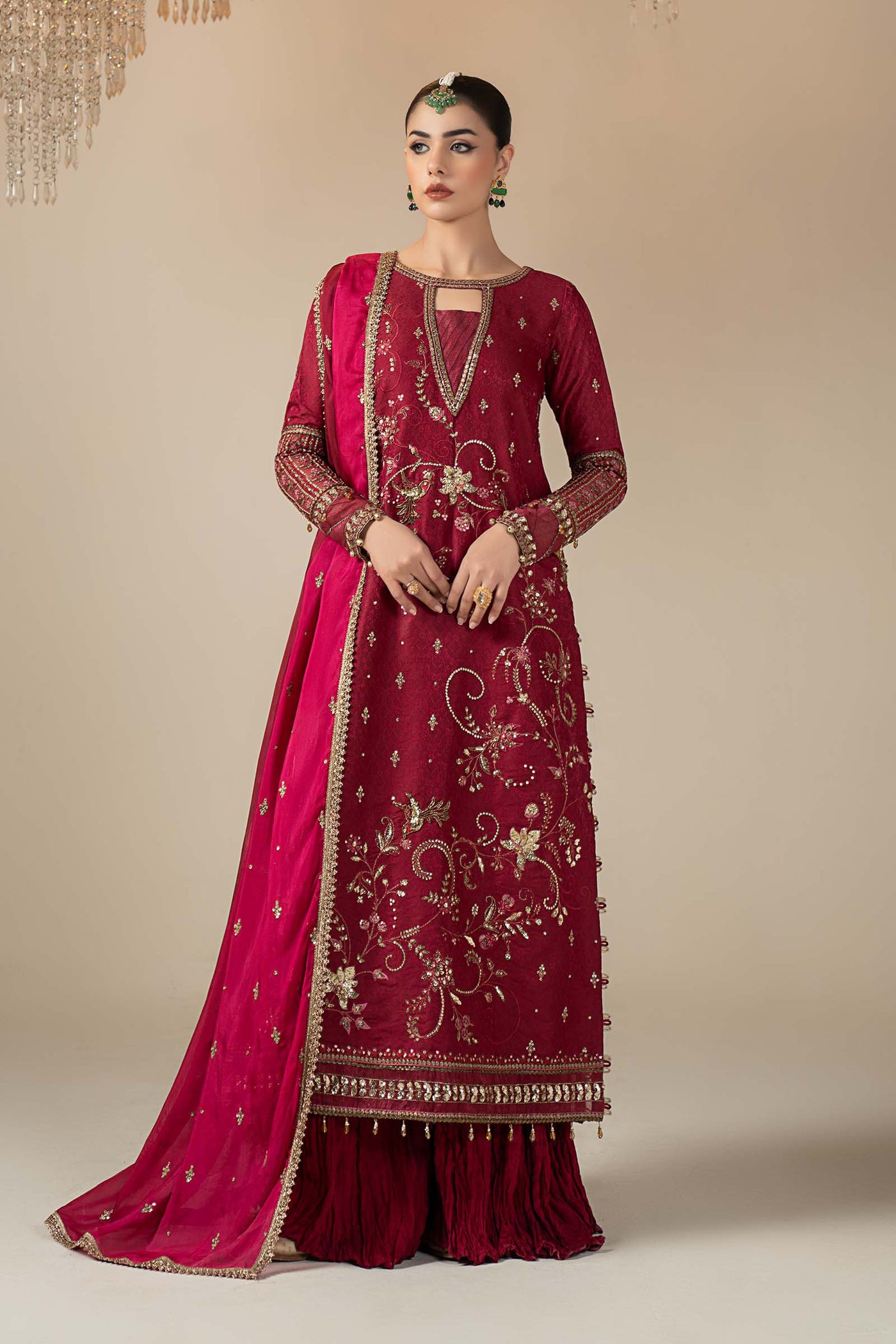 3 Piece Embroidered Jacquard Suit