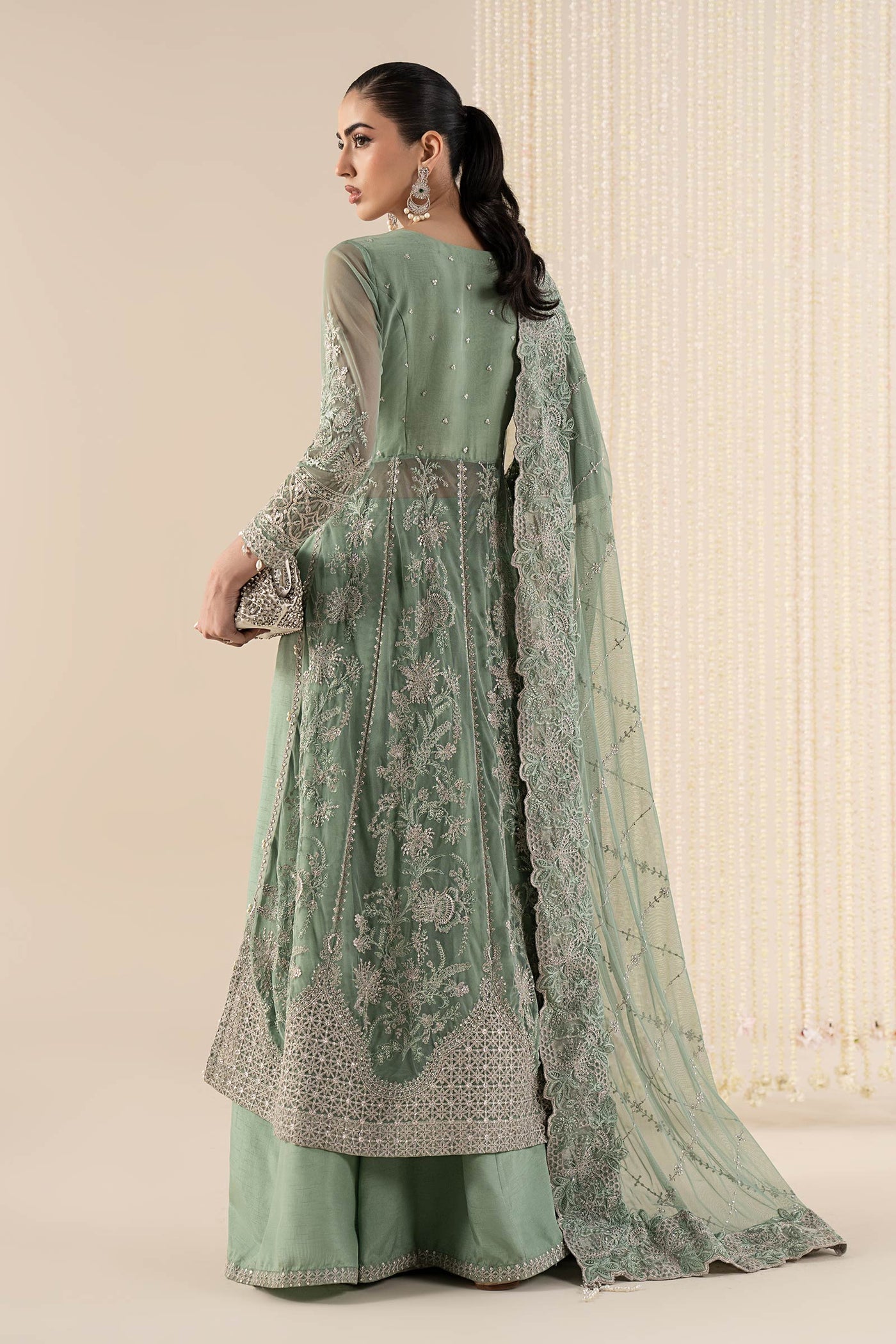 3 Piece Embroidered Net Suit