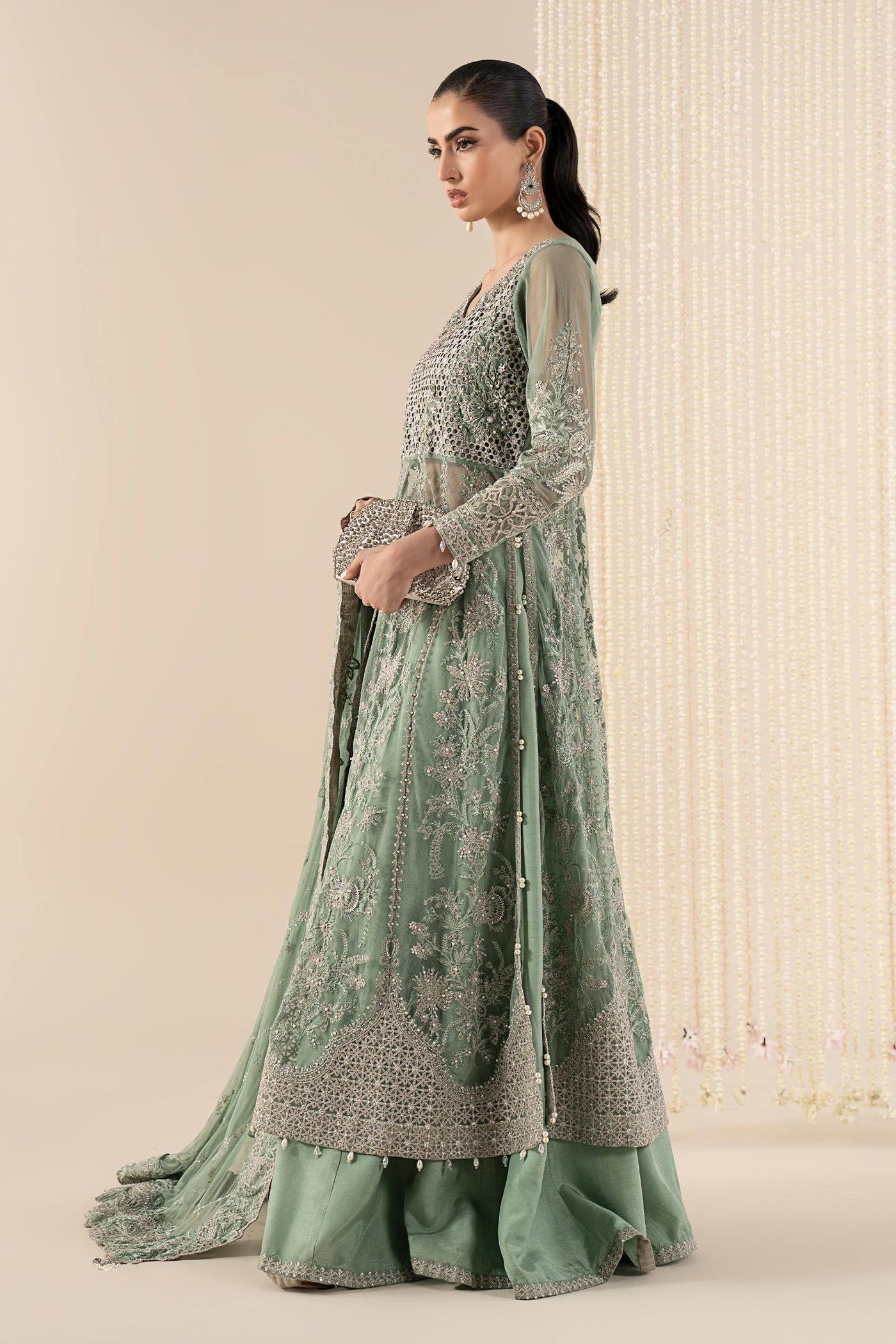 3 Piece Embroidered Net Suit