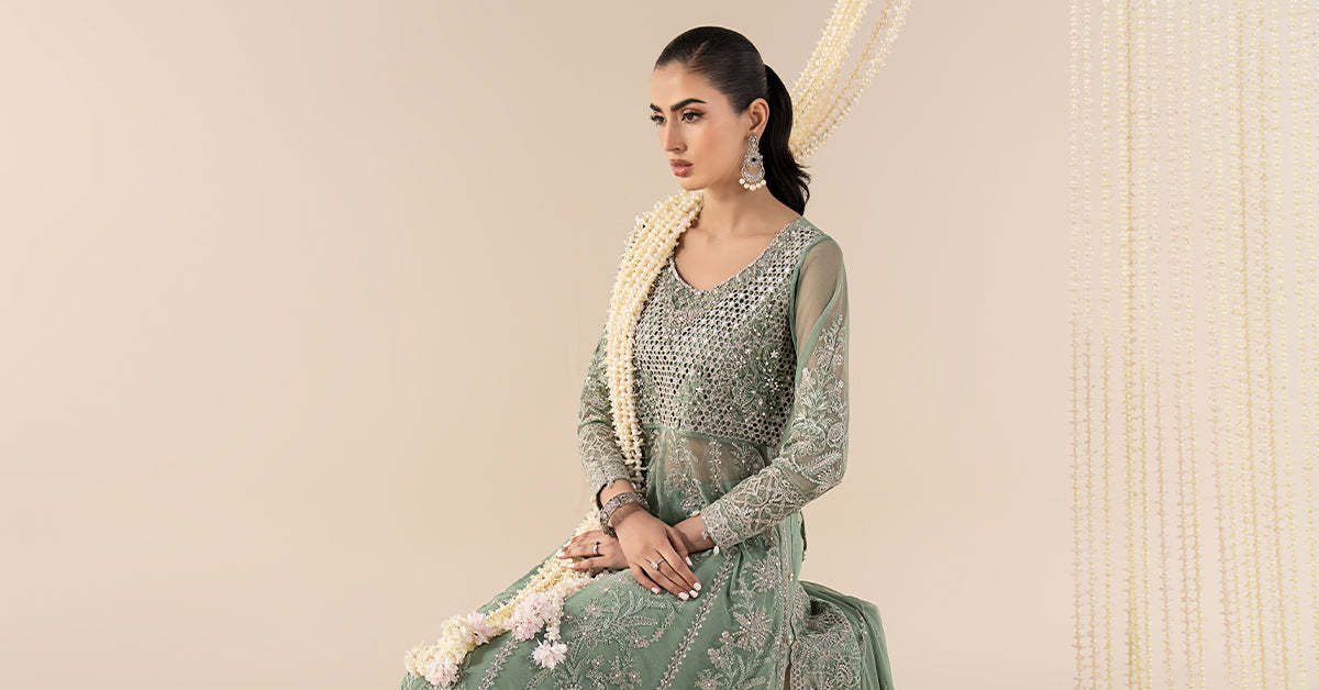 3 Piece Embroidered Net Suit