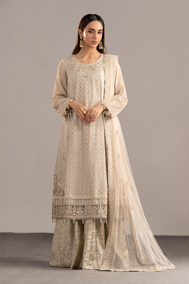 3 Piece Embroidered Cotton Net Suit All Products SFW2553-ESM-OFW