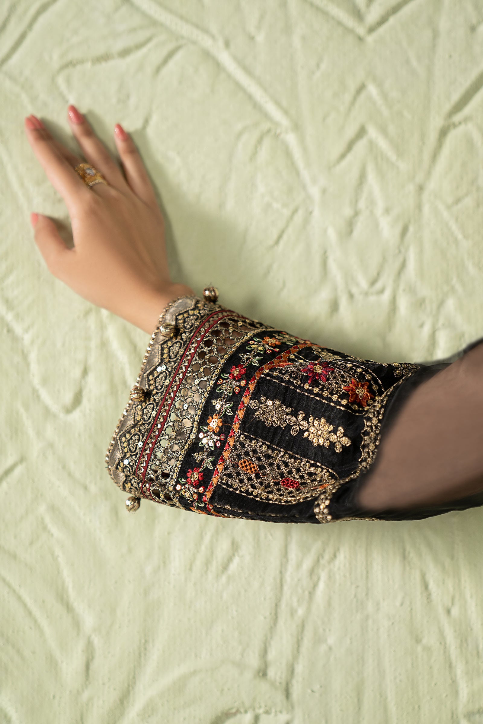 3 Piece Embroidered Organza Suit