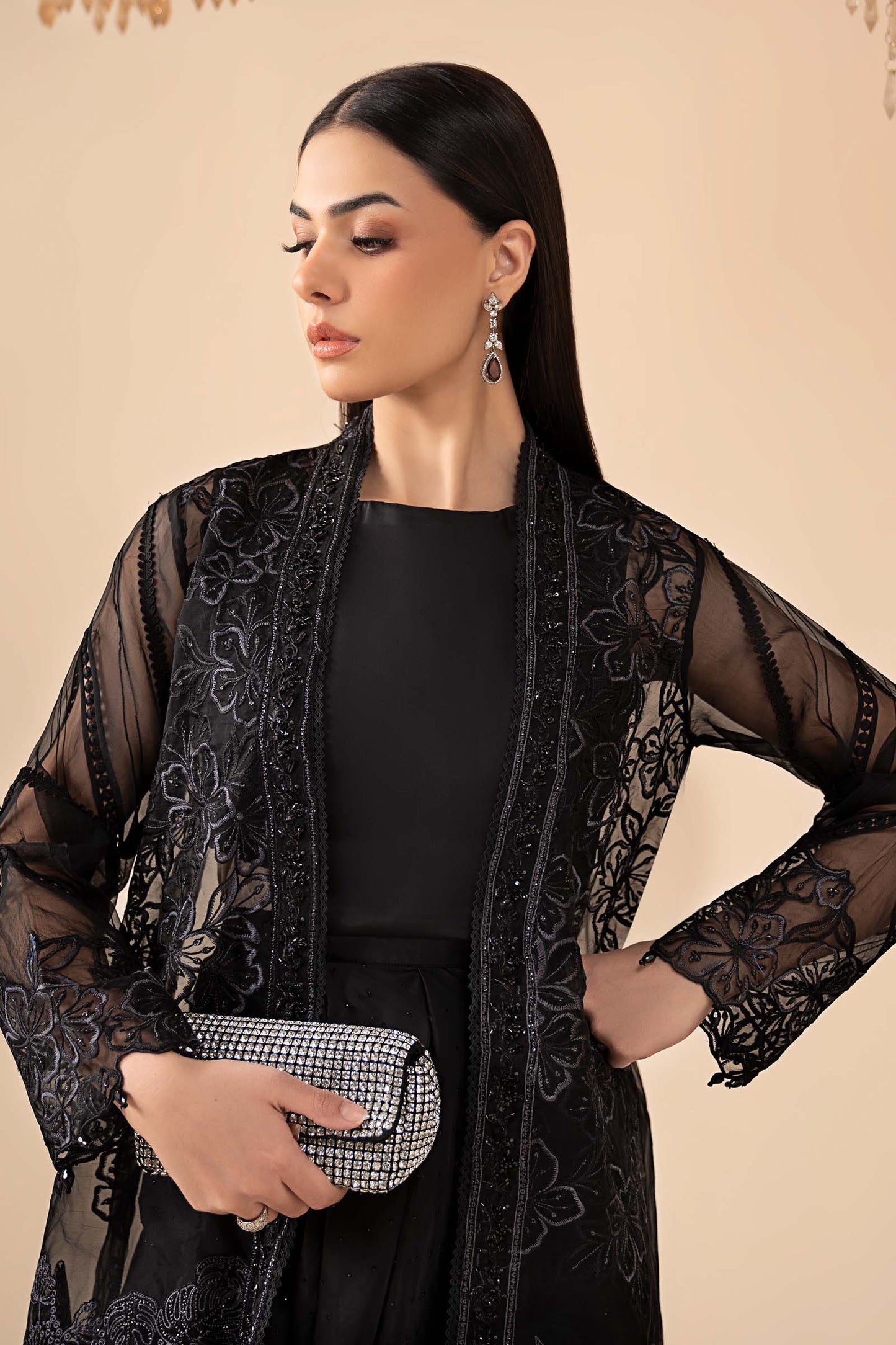 4 Piece Embroidered Organza Suit