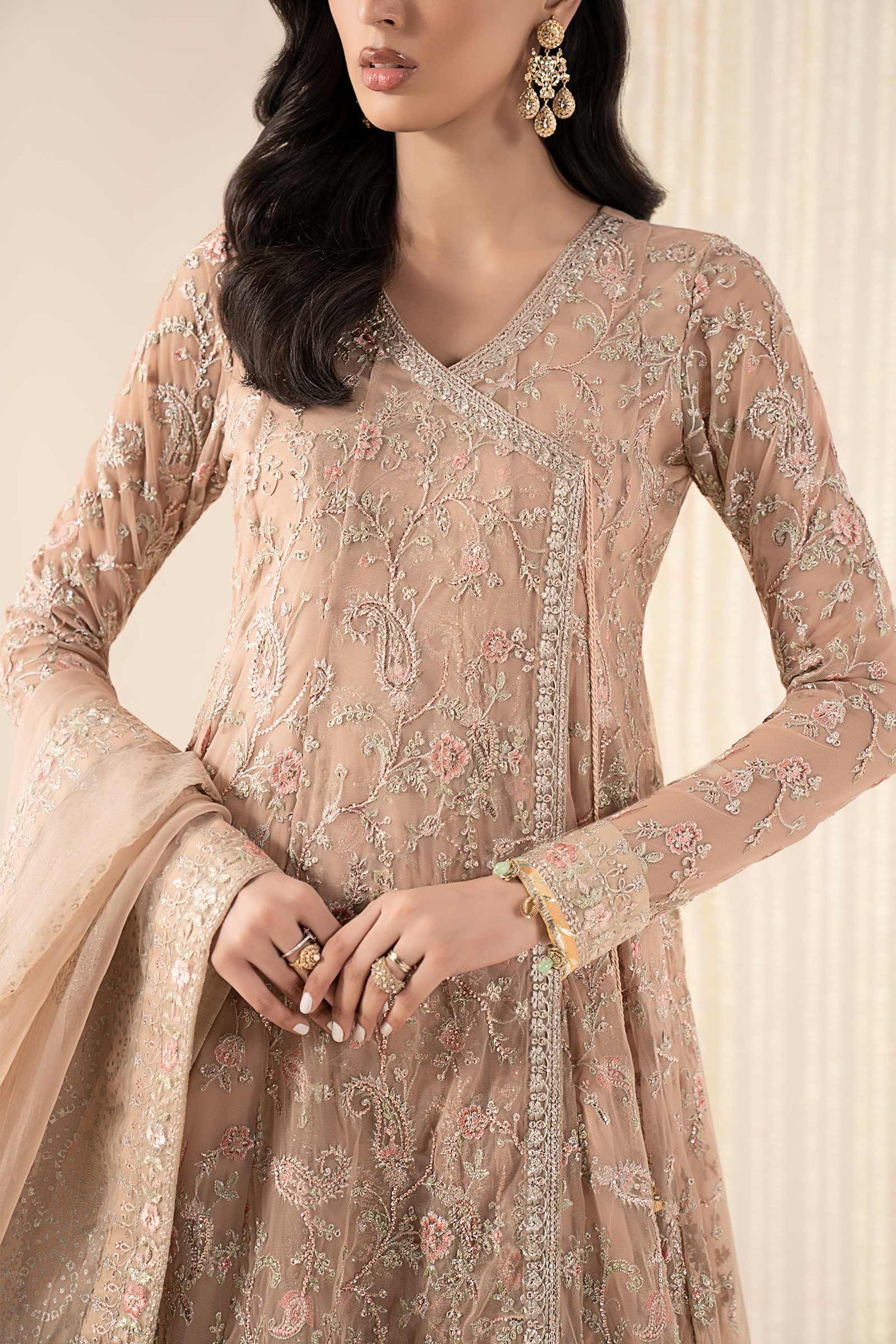 3 Piece Embroidered Net Suit