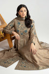 3 Piece Embroidered Raw Silk Suit