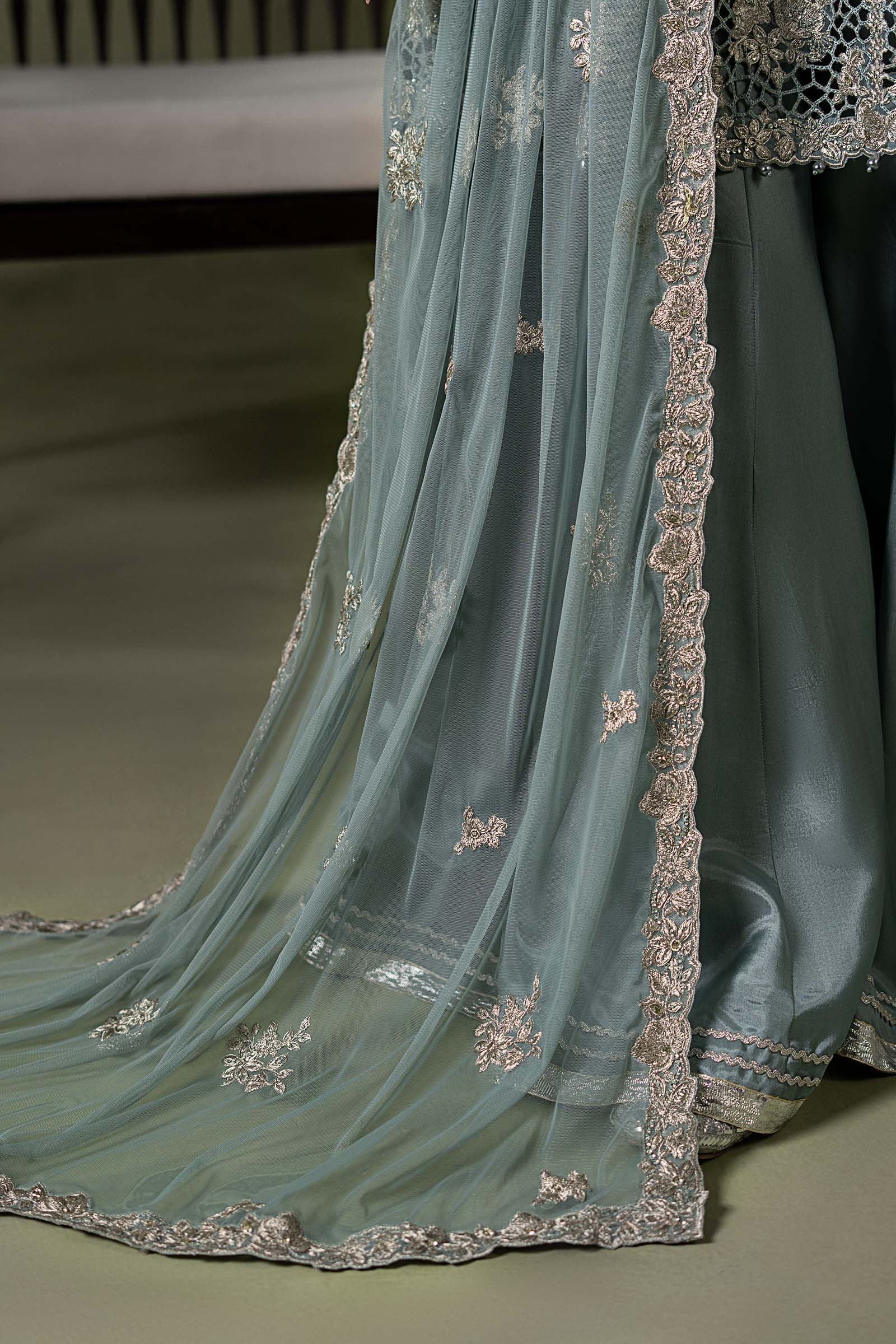 3 Piece Embroidered Net Suit