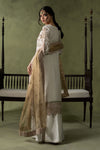 3 Piece Embroidered Raw Silk Suit