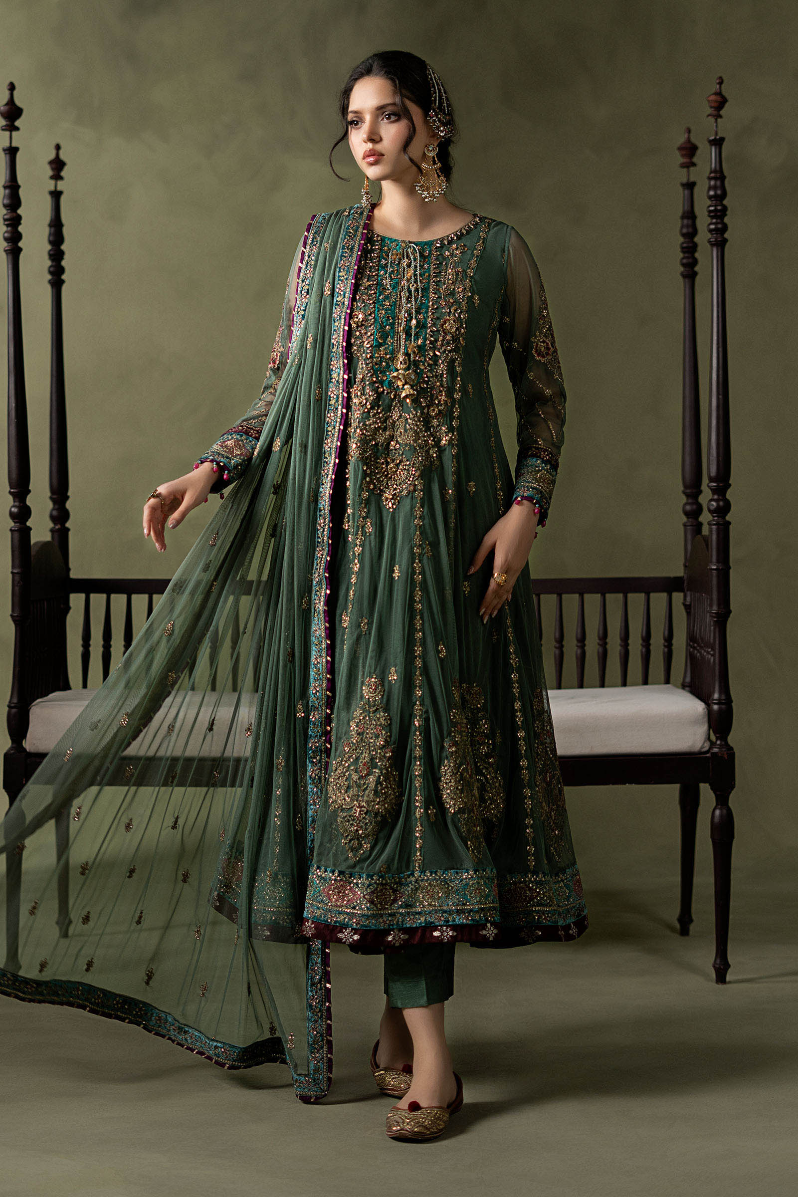 3 Piece Embroidered Net Suit