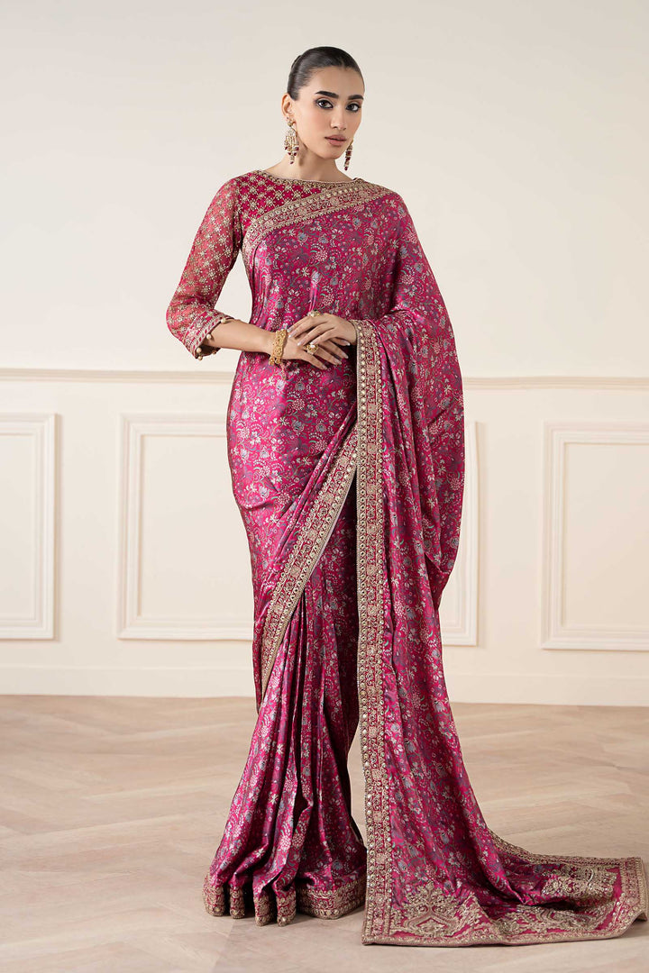Embroidered Silk Saree All Products SFA2512-ESM-PNK
