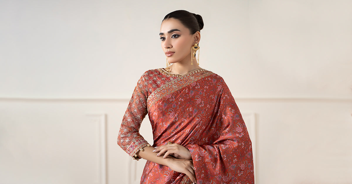 Embroidered Silk Saree