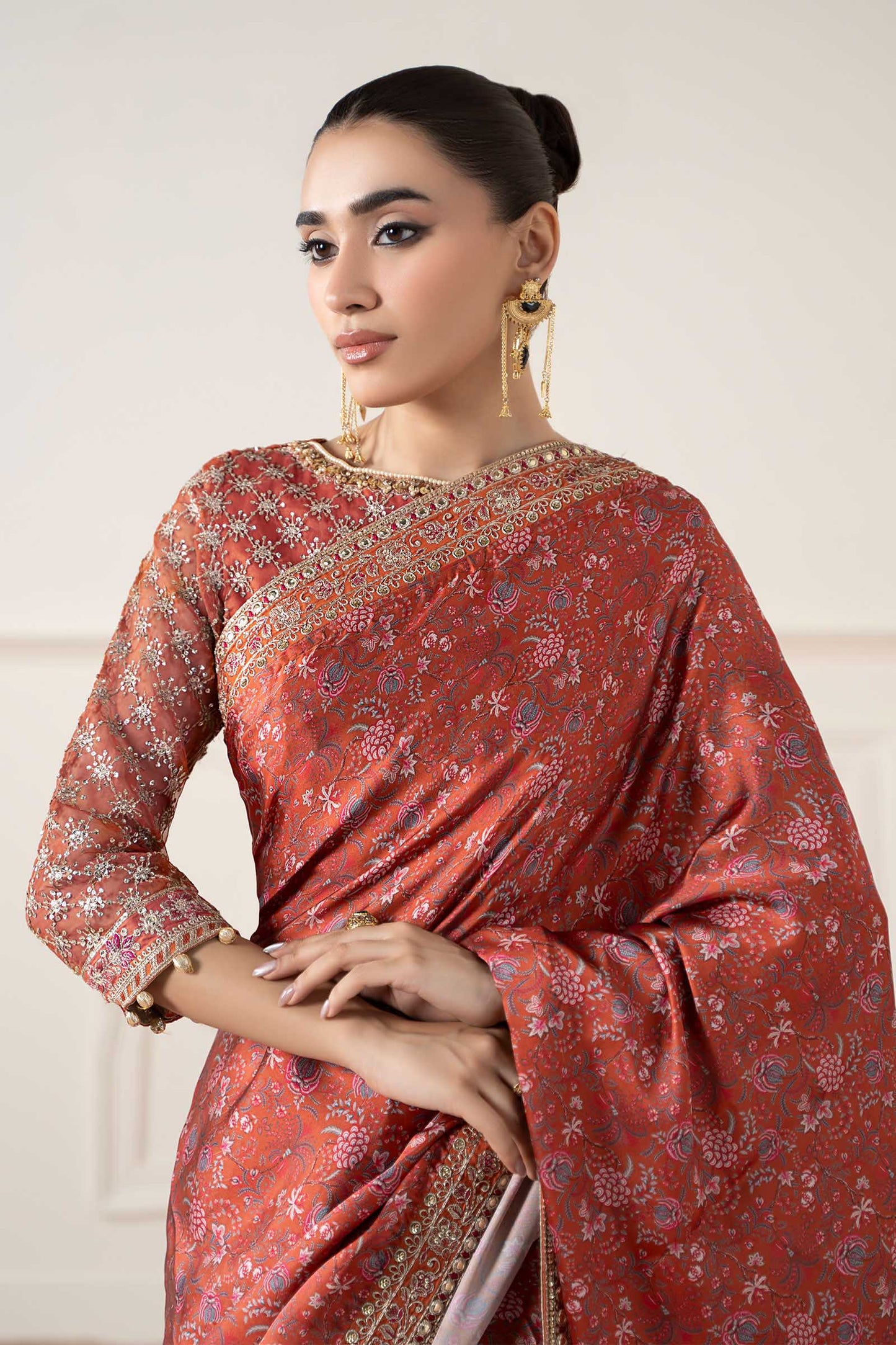 Embroidered Silk Saree