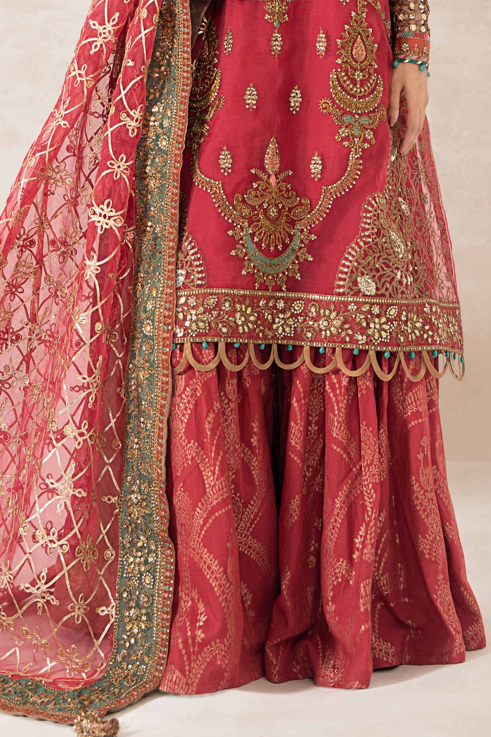 3 Piece Embroidered Organza Suit