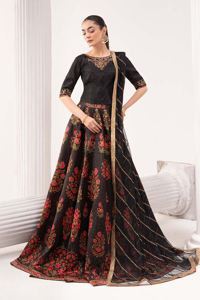 Maria B 3 Piece Embroidered Raw Silk Suit, view 1