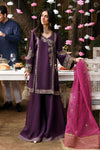 3 Piece Embroidered Raw Silk Suit