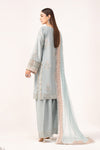 3 Piece Embroidered Raw Silk Suit