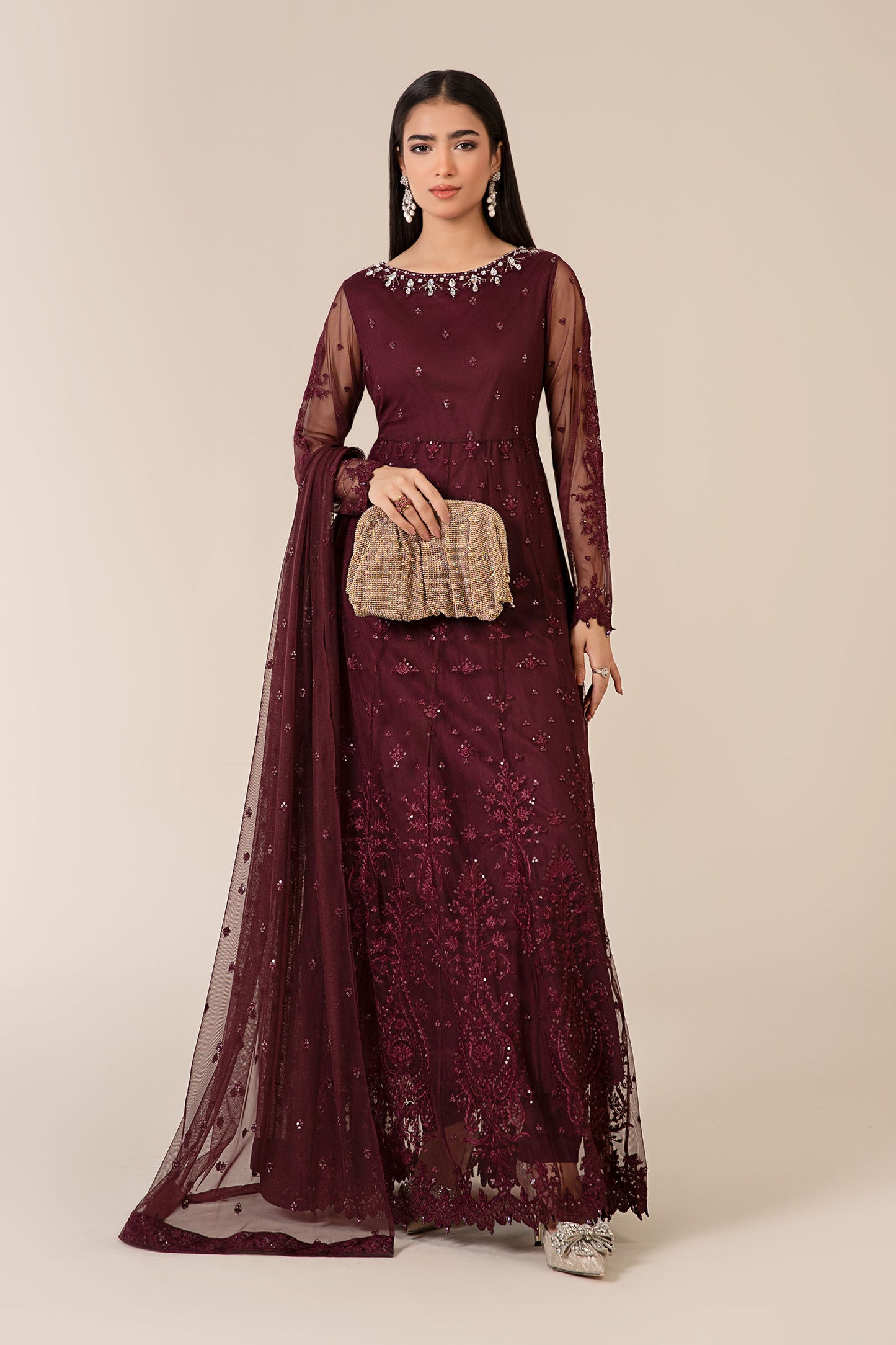 3 Piece Embroidered Suit