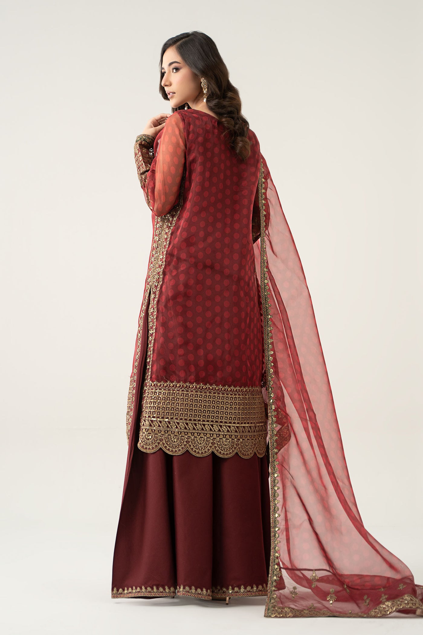 3 Piece Embroidered Suit | SF-EF23-08R1