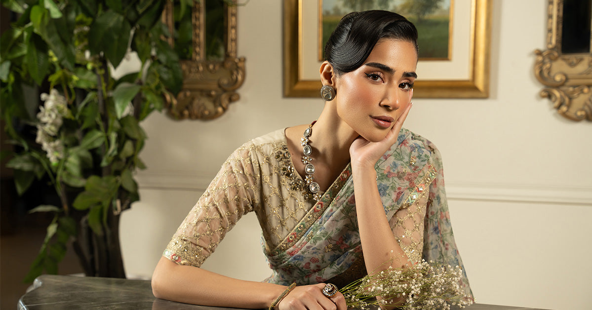 Embroidered Organza Saree