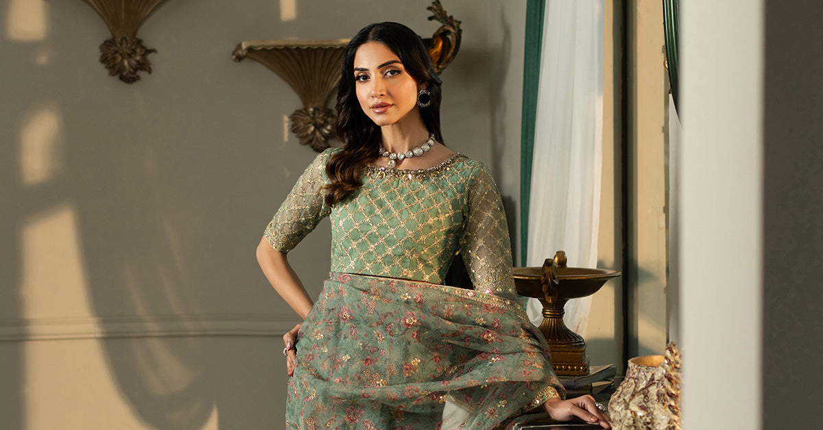 Embroidered Organza Saree