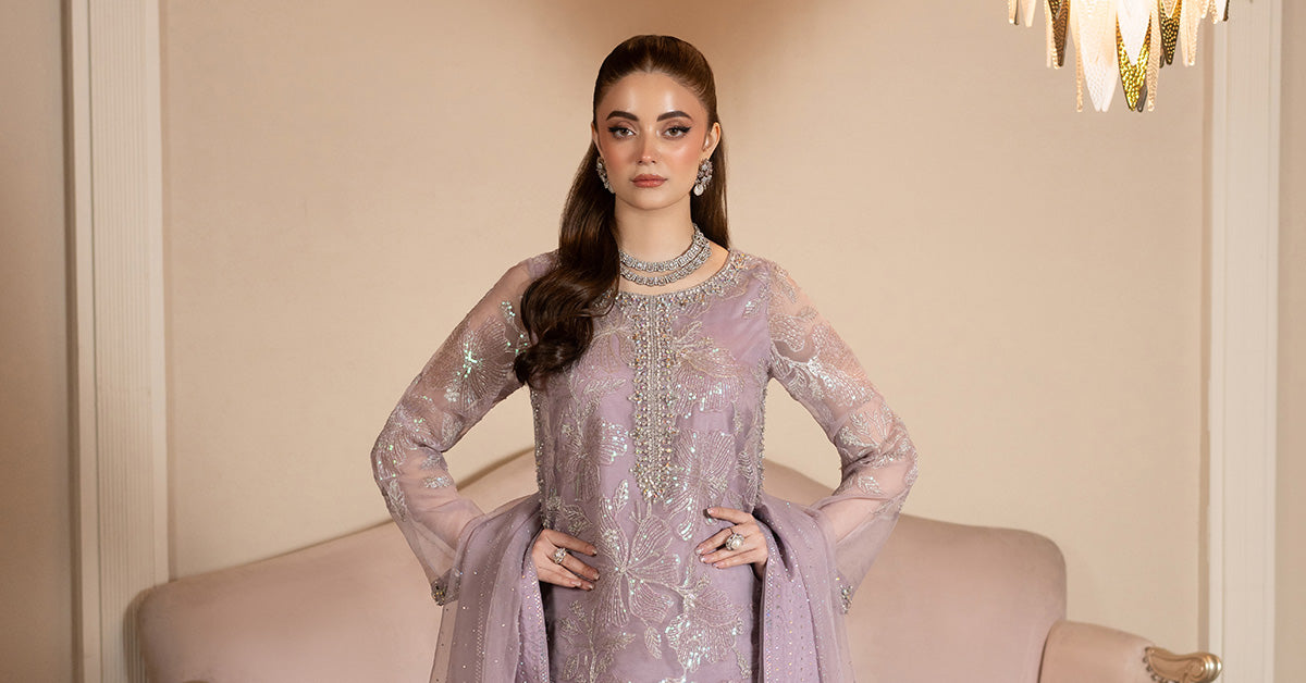 3 Piece Embroidered Organza Suit