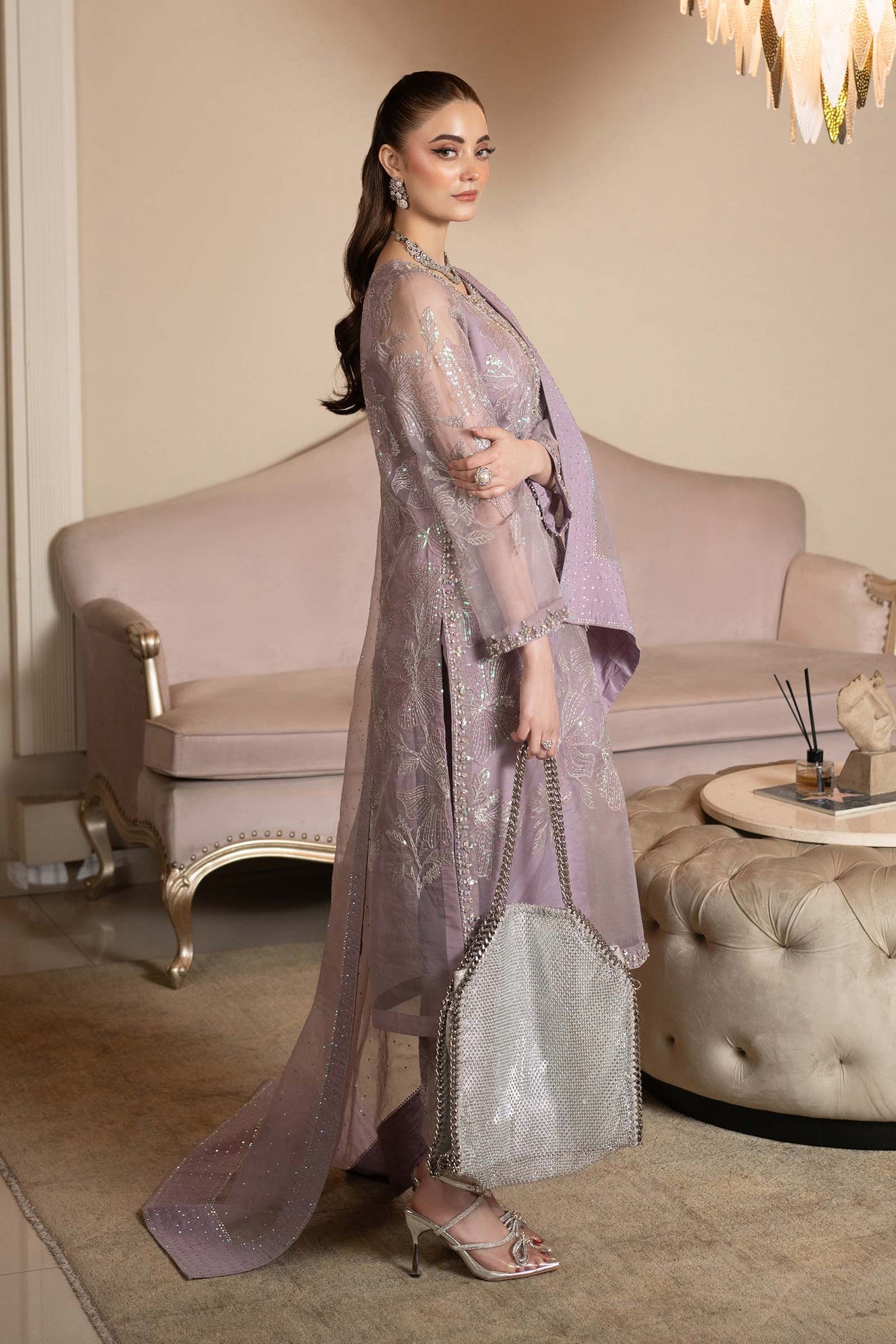 3 Piece Embroidered Organza Suit | SF-EF25-15