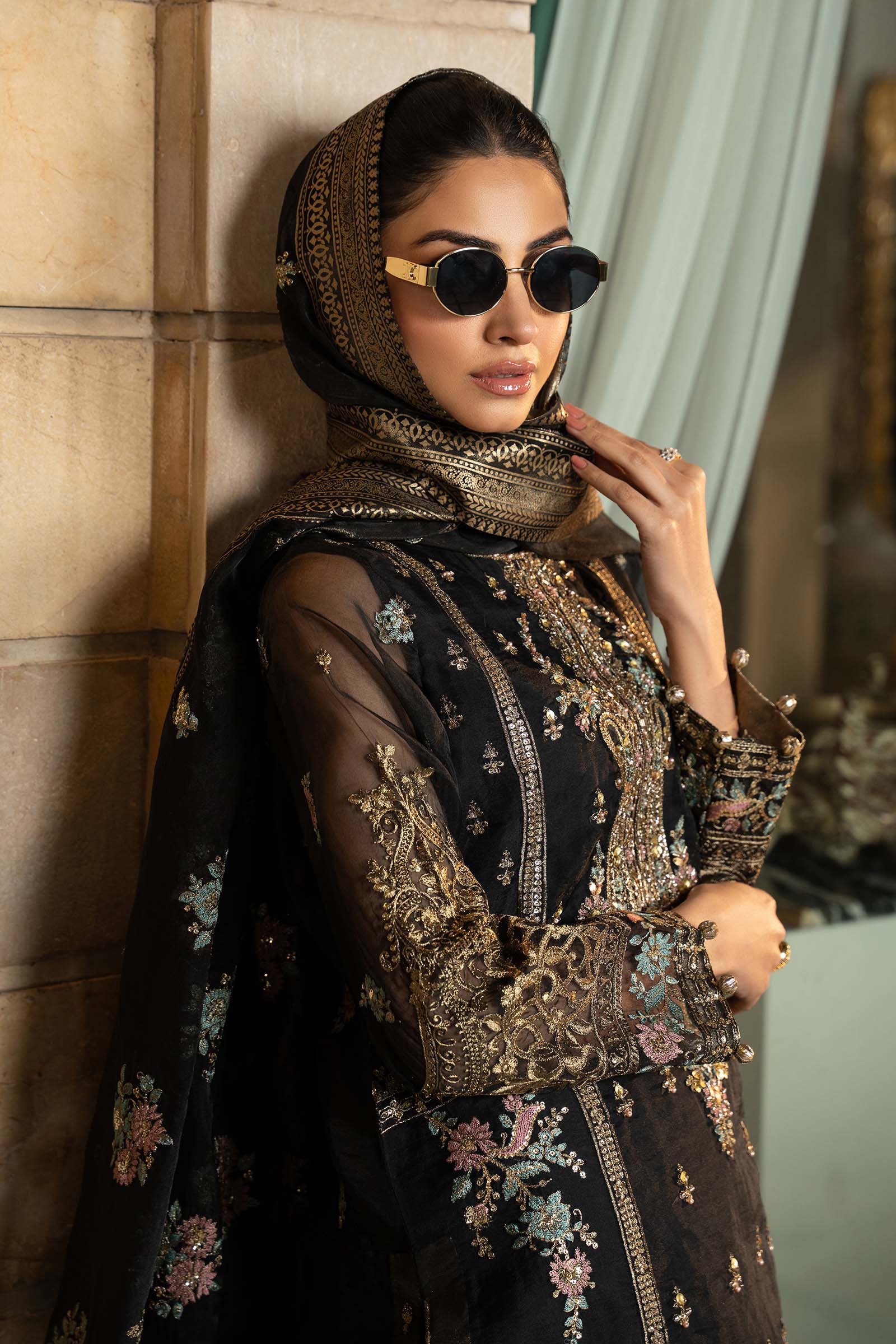 3 Piece Embroidered Organza Suit