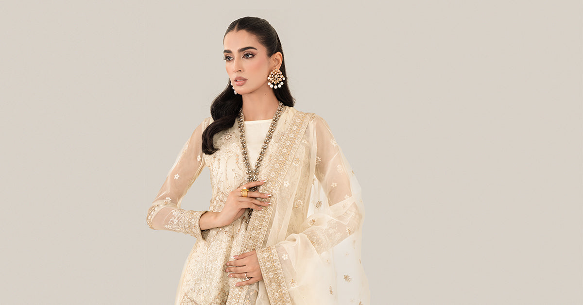 3 Piece Embroidered Net Suit