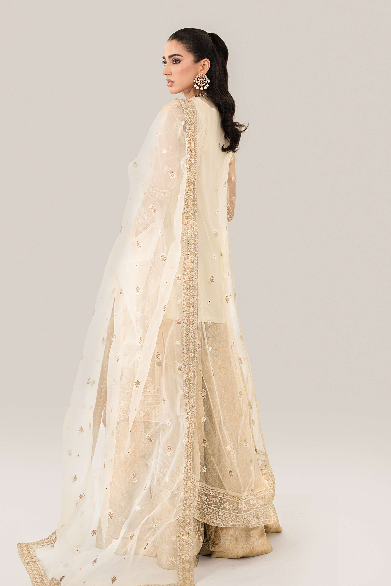 3 Piece Embroidered Net Suit