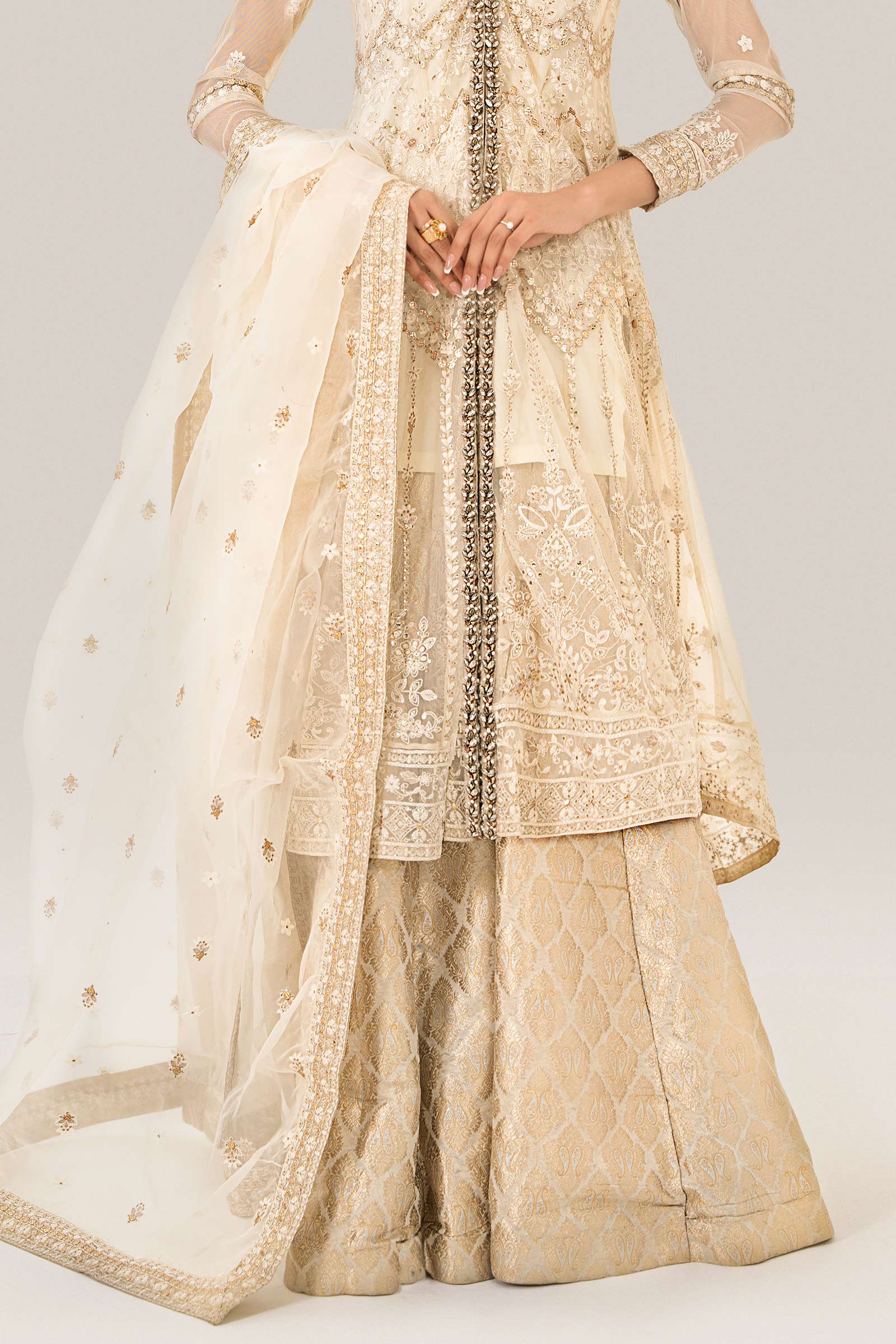 3 Piece Embroidered Net Suit