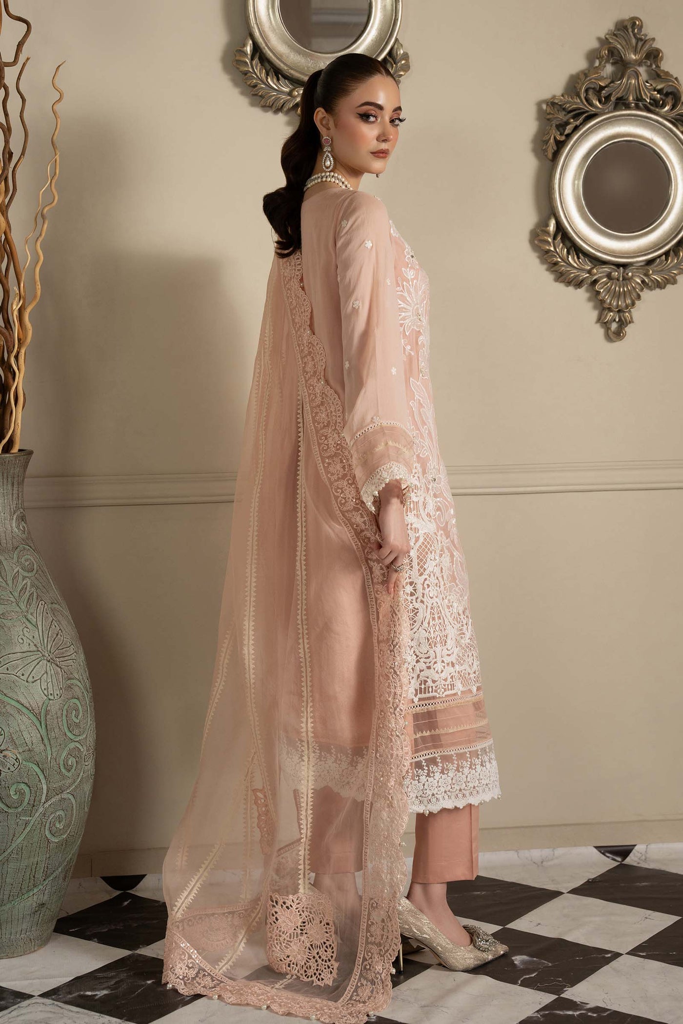 3 Piece Embroidered Chiffon Suit