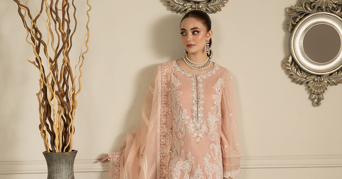3 Piece Embroidered Chiffon Suit