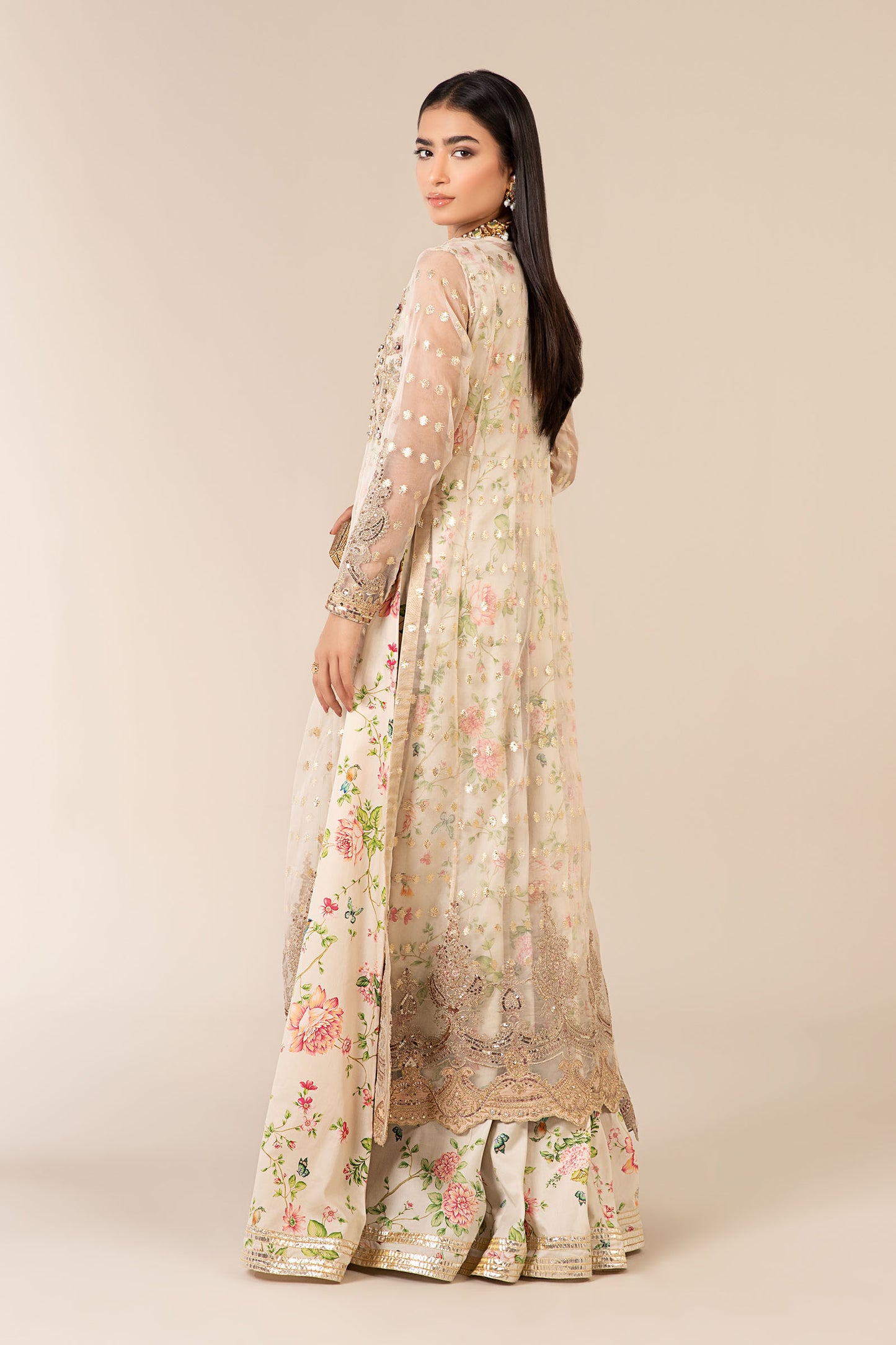 3 Piece Embroidered Organza Suit