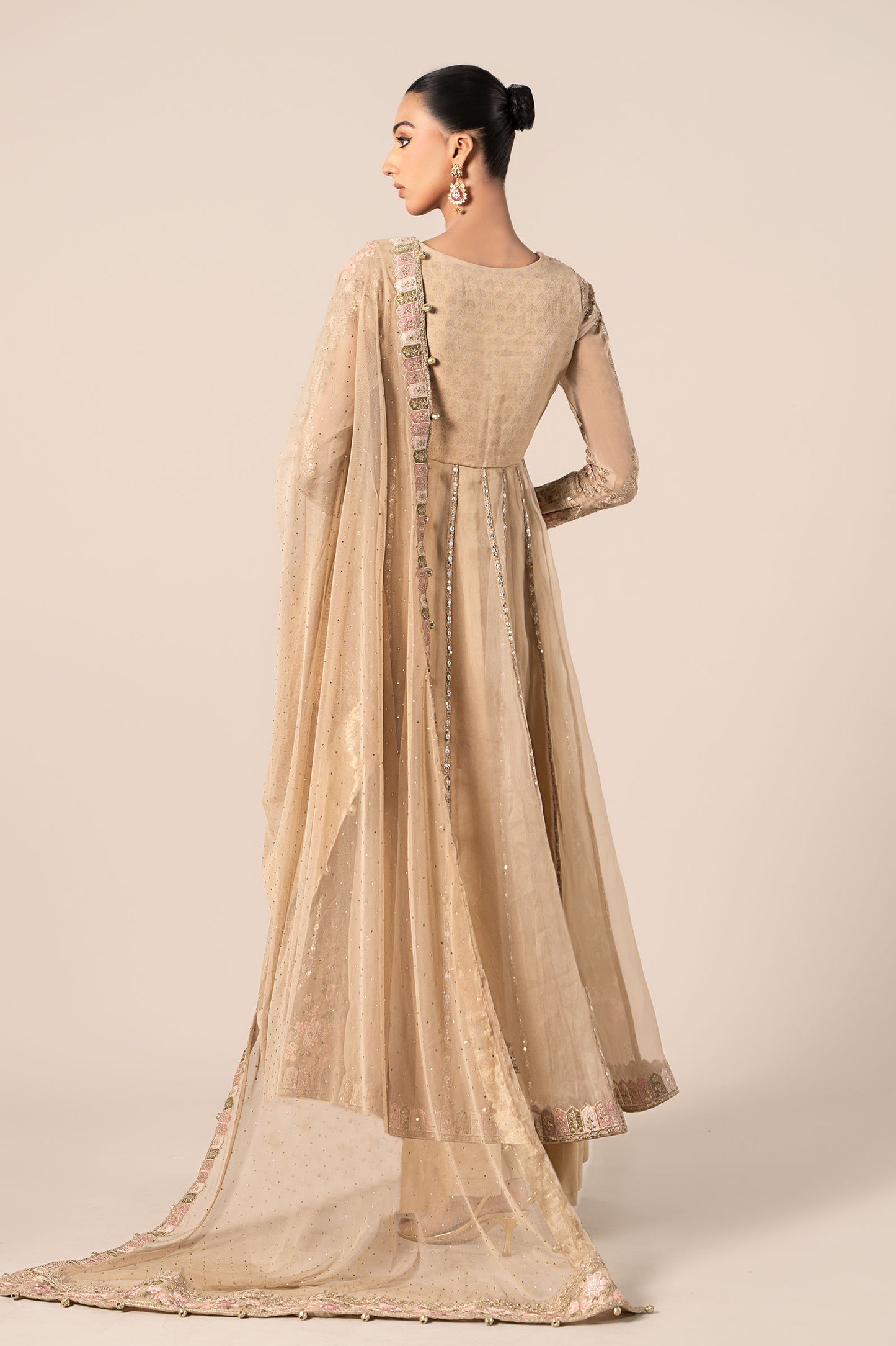 3 Piece Embroidered Organza Suit