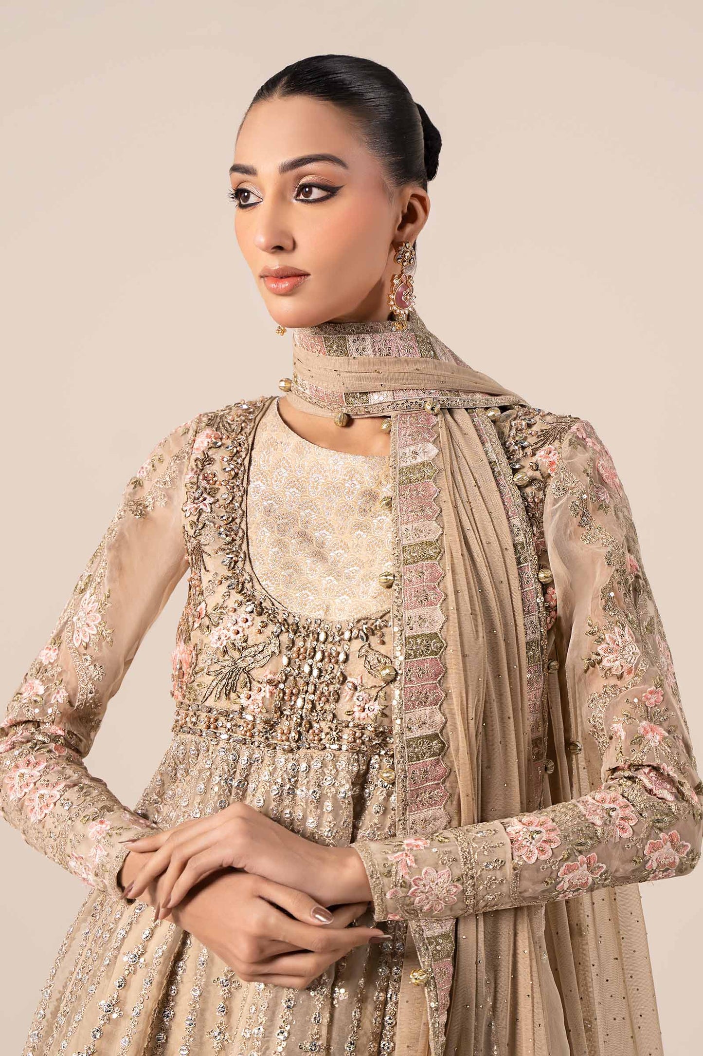 3 Piece Embroidered Organza Suit