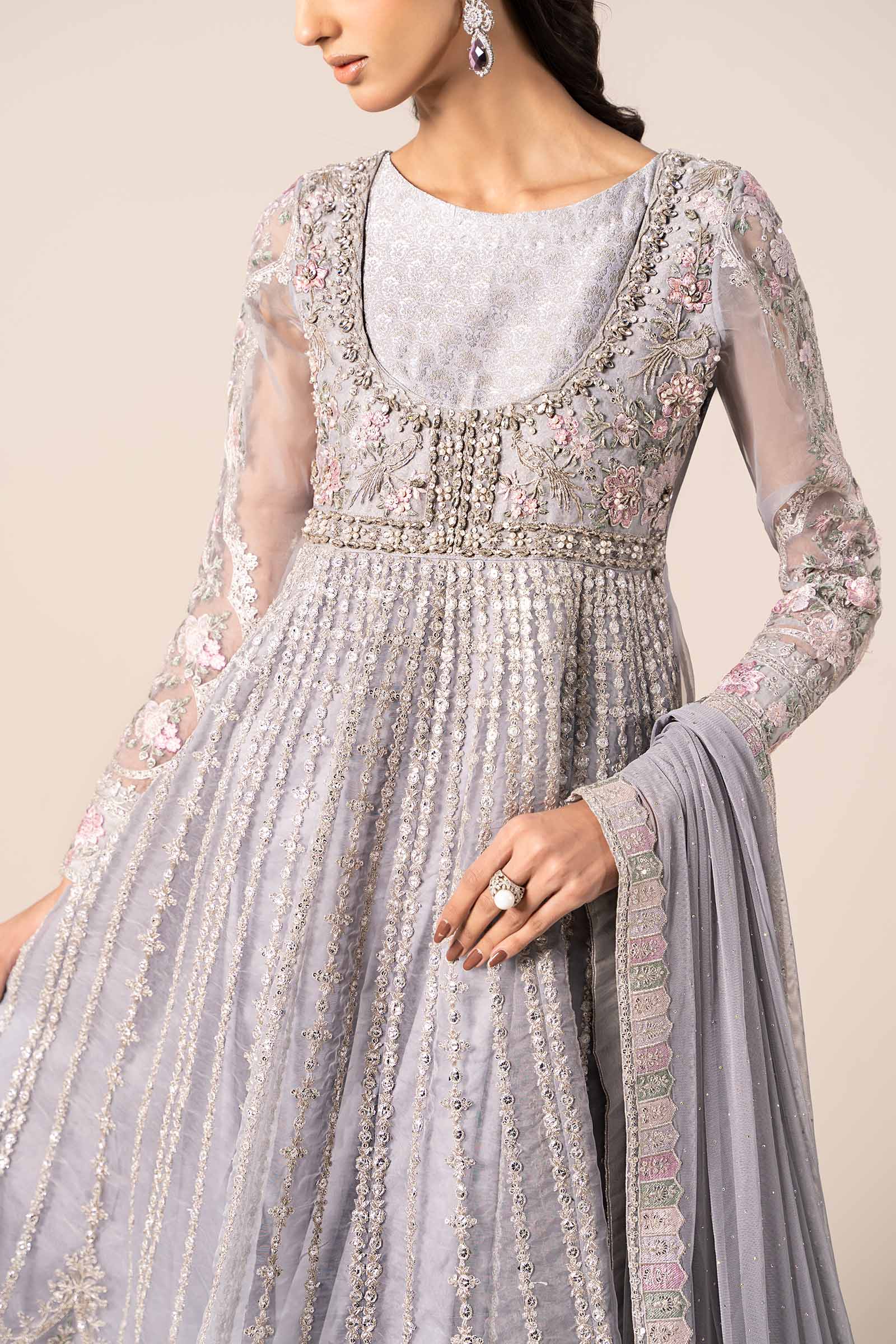 3 Piece Embroidered Organza Suit