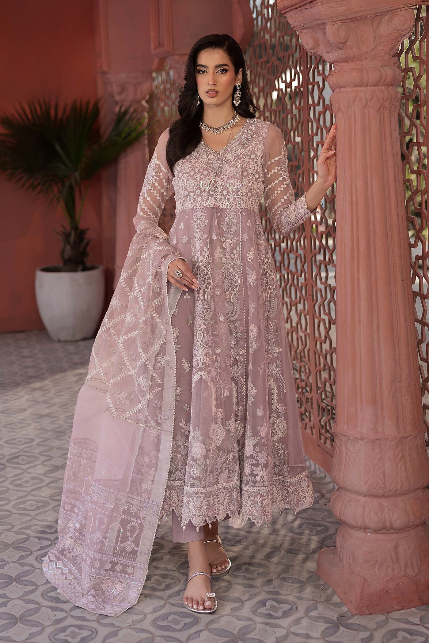 3 Piece Embroidered Organza Suit | SF-EF25-44