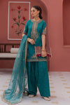 3 Piece Embroidered Raw Silk Suit