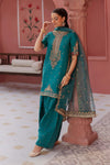 3 Piece Embroidered Raw Silk Suit
