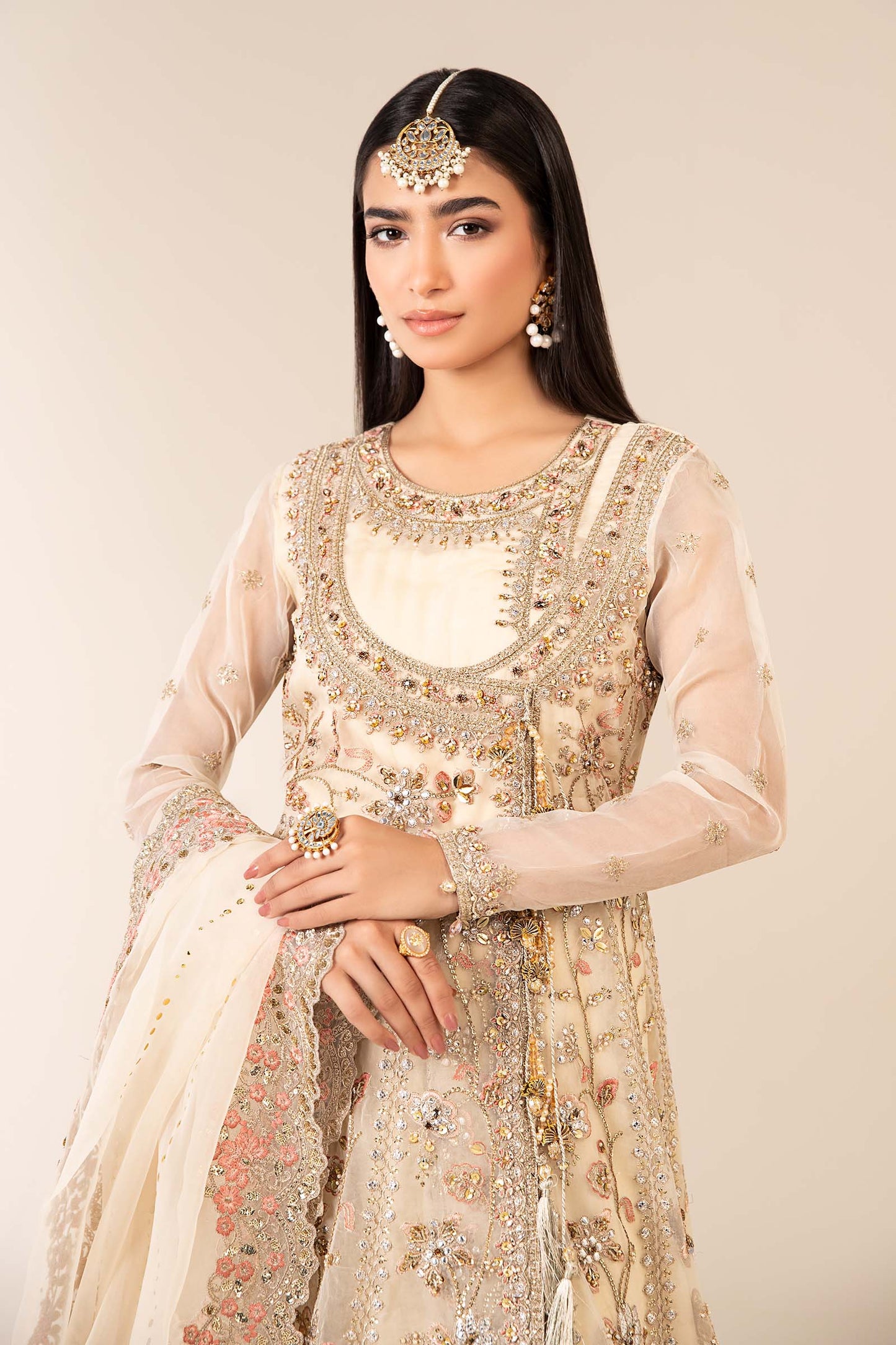 3 Piece Embroidered Organza Suit