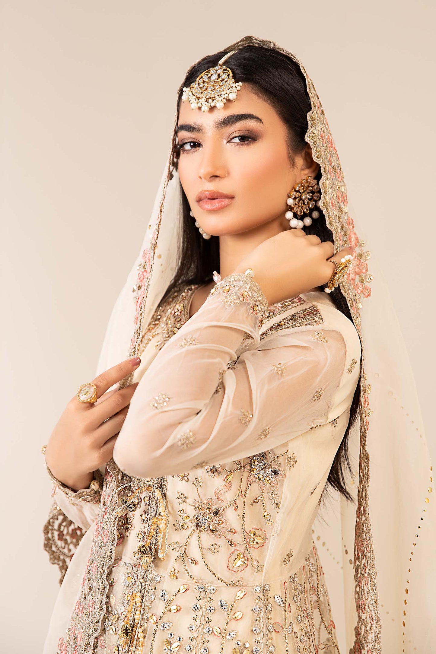 3 Piece Embroidered Organza Suit